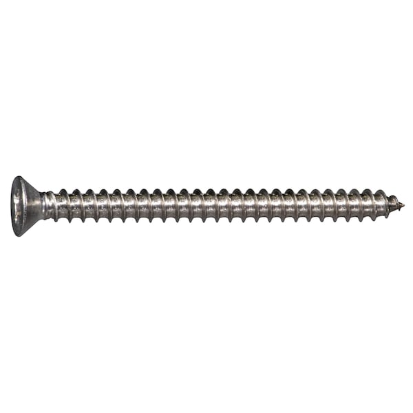 Midwest Fastener Sheet Metal Screw, #8 x 2 in, 316 Stainless Steel Flat Head Phillips Drive, 12 PK 932308 - main